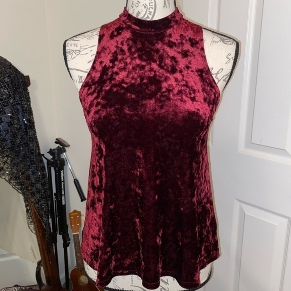 Beautiful crushed velvet sleeveless shirt